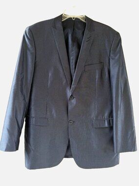 E.J. Samuel Men's Polyester Rayon Gray Blue Jacket Blazer Size 42R